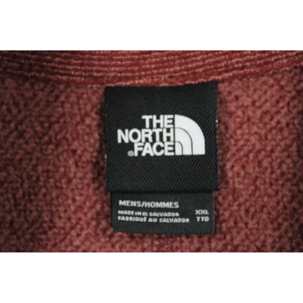 The North Face Mens XXL 1/4 Zip Fleece Pullover Burgundy Red Heathered 0841